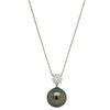18ct White Gold Tahitian Pearl & Diamond Galaxy Pendant-Necklace-Walker & Hall