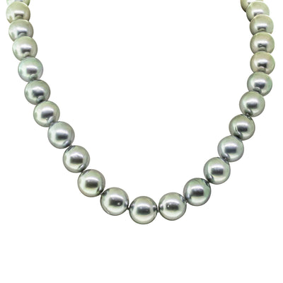 9ct White Gold Tahitian Black Pearl Strand-Necklace-Walker & Hall