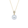 18ct Yellow Gold 13.6mm South Sea Pearl & Diamond Aegean Pendant-Necklace-Walker & Hall