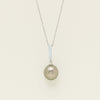 Deja Vu 18ct White Gold Tahitian Pearl & Diamond Pendant - Necklace - Walker & Hall