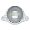 18ct White Gold Tahitian Black Pearl & Diamond Callisto Ring-Ring-Walker & Hall