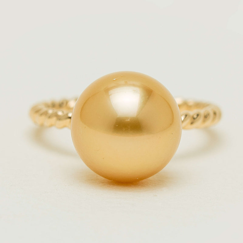 18ct Yellow Gold 10mm Golden Pearl Twine Ring - Ring - Walker & Hall