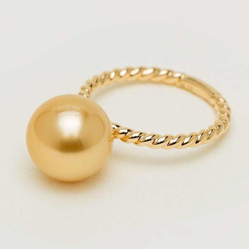 18ct Yellow Gold 10mm Golden Pearl Twine Ring - Ring - Walker & Hall