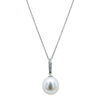 18ct White Gold 12.2mm South Sea Pearl & Diamond Pendant - Necklace - Walker & Hall