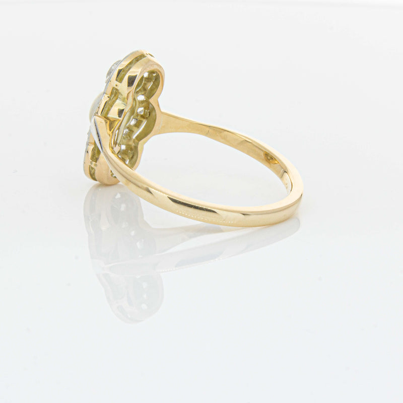 Vintage 14ct Yellow Gold Pearl & Diamond Ring - Ring - Walker & Hall