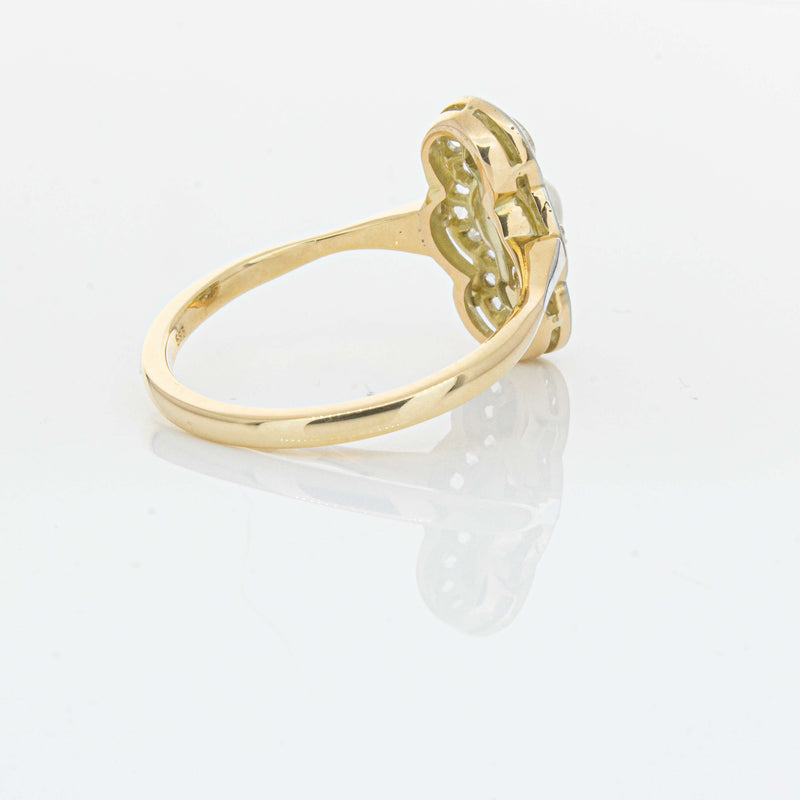 Vintage 14ct Yellow Gold Pearl & Diamond Ring - Ring - Walker & Hall