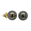 9ct Yellow Gold 9-9.5mm Tahitian Black Pearl Stud Earrings - Earrings - Walker & Hall
