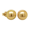 9ct Yellow Gold 10mm Golden Pearl Stud Earrings - Earrings - Walker & Hall