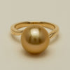 18ct Yellow Gold 12mm Golden South Sea Pearl Ring - Ring - Walker & Hall