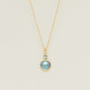 18ct Yellow Gold Paua Pearl & Aquamarine Pendant - Necklace - Walker & Hall