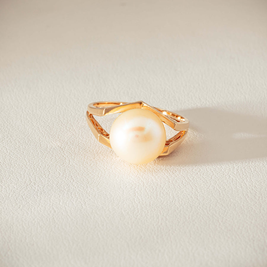 Deja Vu 14ct Rose Gold 10mm Akoya Pearl Ring - Ring - Walker & Hall