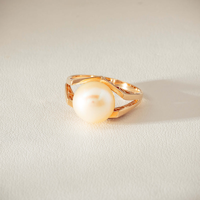 Deja Vu 14ct Rose Gold 10mm Akoya Pearl Ring - Ring - Walker & Hall