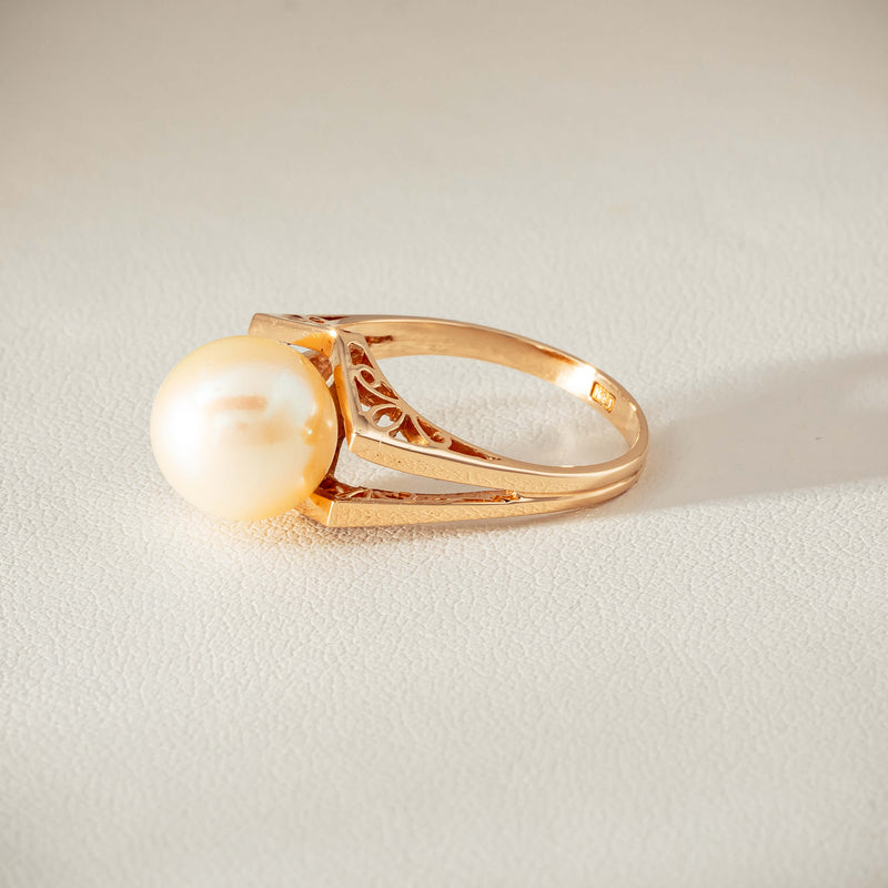 Deja Vu 14ct Rose Gold 10mm Akoya Pearl Ring - Ring - Walker & Hall