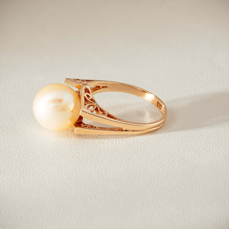 Deja Vu 14ct Rose Gold 10mm Akoya Pearl Ring - Ring - Walker & Hall