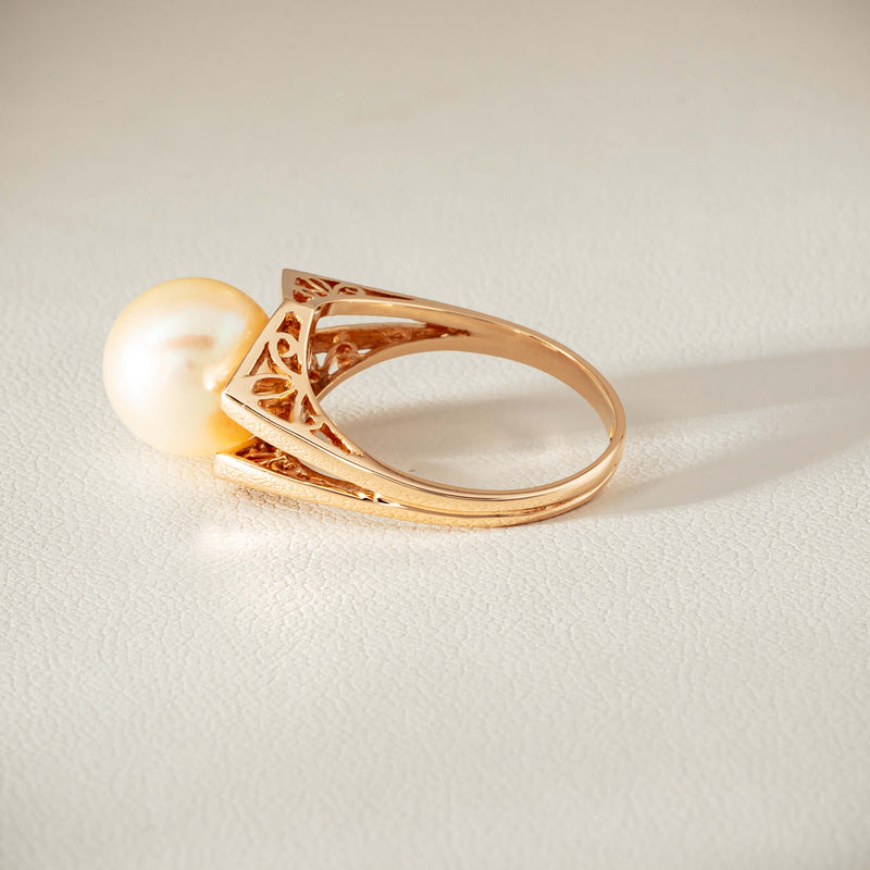 Deja Vu 14ct Rose Gold 10mm Akoya Pearl Ring - Ring - Walker & Hall