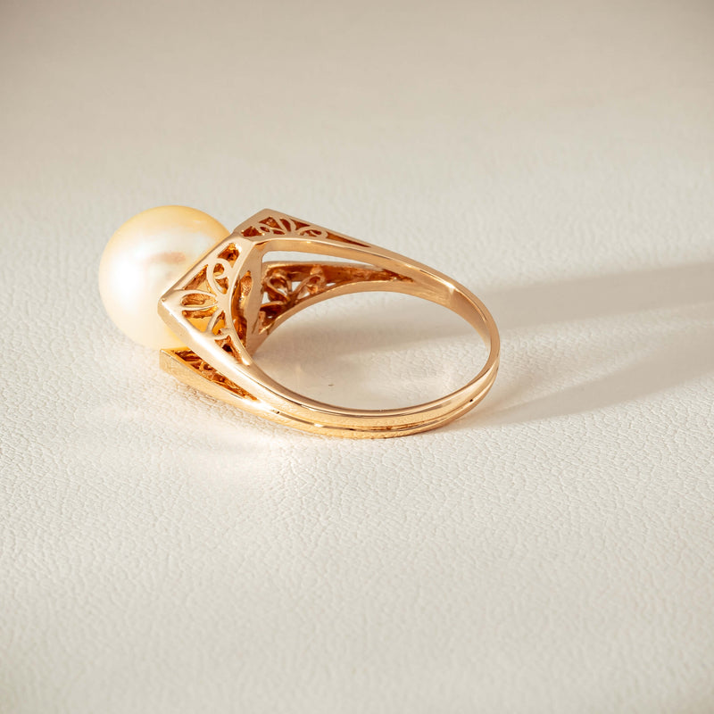 Deja Vu 14ct Rose Gold 10mm Akoya Pearl Ring - Ring - Walker & Hall