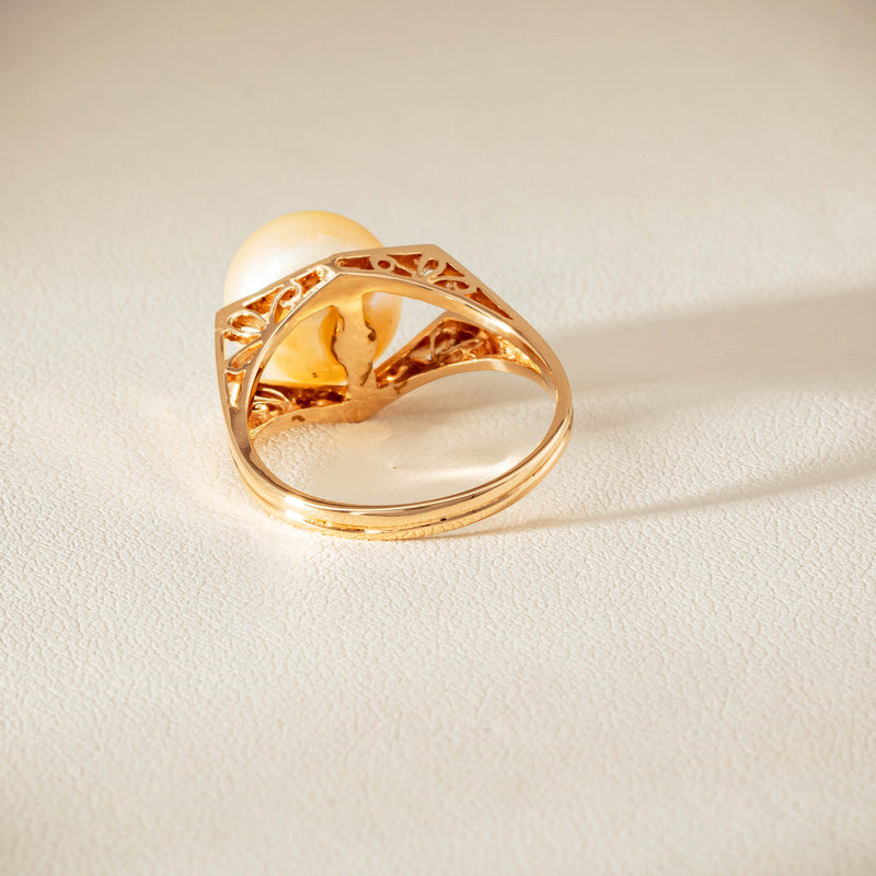 Deja Vu 14ct Rose Gold 10mm Akoya Pearl Ring - Ring - Walker & Hall