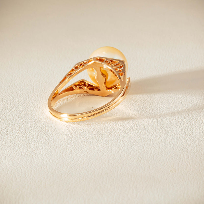 Deja Vu 14ct Rose Gold 10mm Akoya Pearl Ring - Ring - Walker & Hall