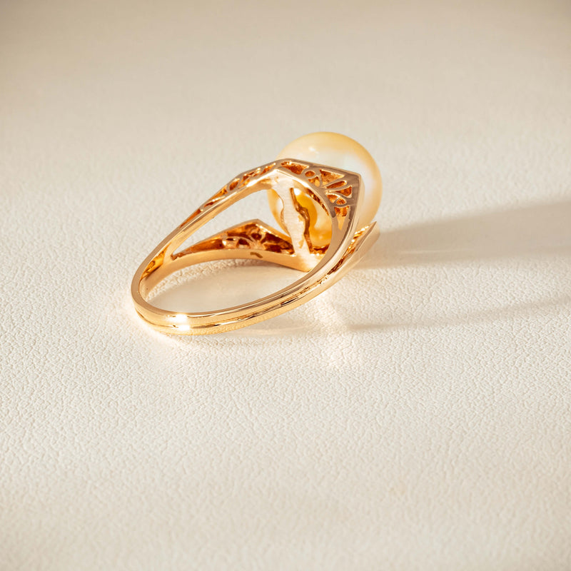 Deja Vu 14ct Rose Gold 10mm Akoya Pearl Ring - Ring - Walker & Hall