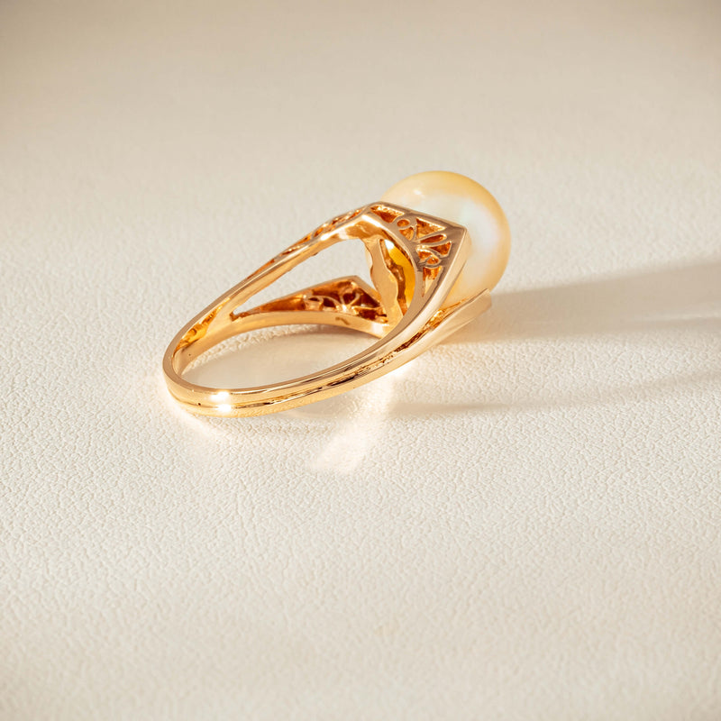 Deja Vu 14ct Rose Gold 10mm Akoya Pearl Ring - Ring - Walker & Hall