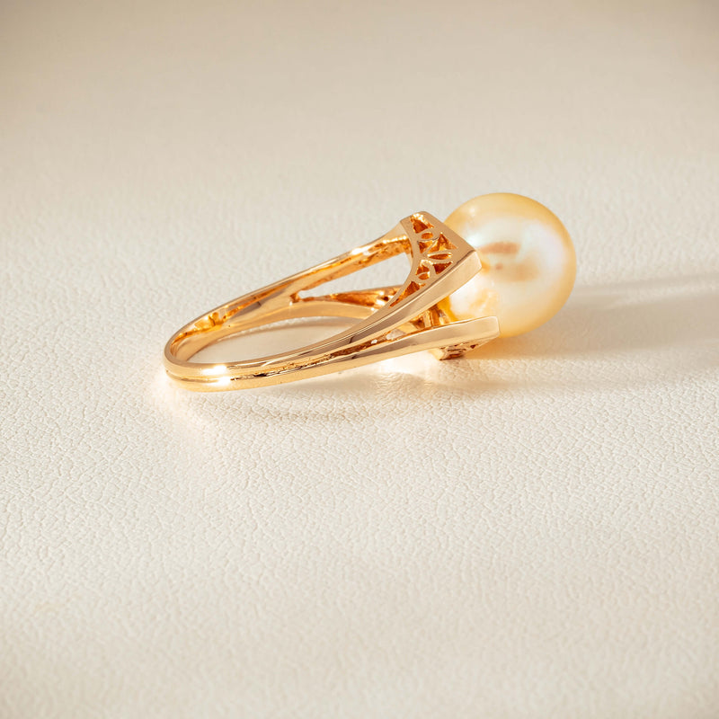 Deja Vu 14ct Rose Gold 10mm Akoya Pearl Ring - Ring - Walker & Hall