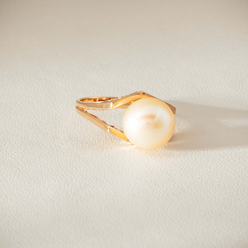 Deja Vu 14ct Rose Gold 10mm Akoya Pearl Ring - Ring - Walker & Hall