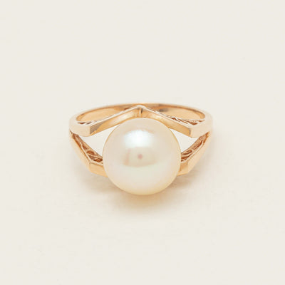 Deja Vu 14ct Rose Gold 10mm Akoya Pearl Ring - Ring - Walker & Hall