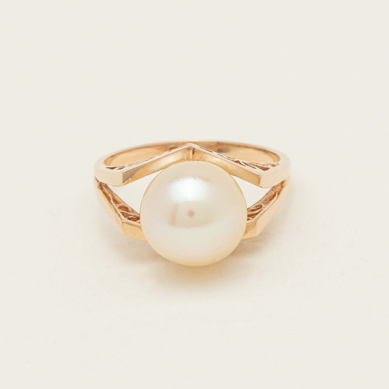 Deja Vu 14ct Rose Gold 10mm Akoya Pearl Ring - Ring - Walker & Hall