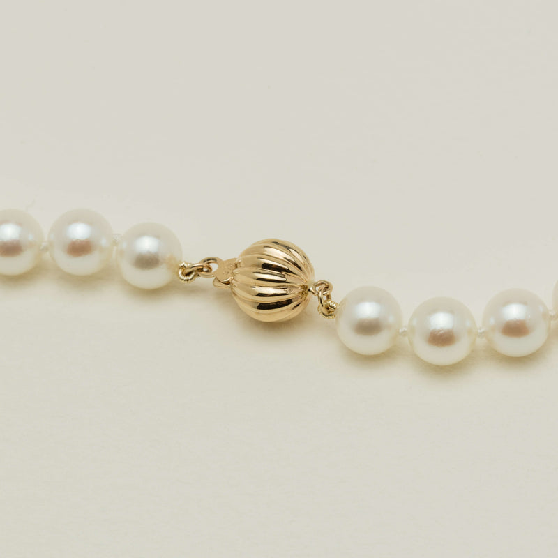 9ct Yellow Gold Akoya 7-7.5mm Pearl Necklace - Necklace - Walker & Hall
