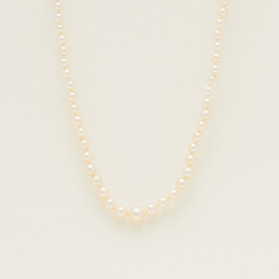 Vintage Sterling Silver Mikimoto Cultured Pearl Strand