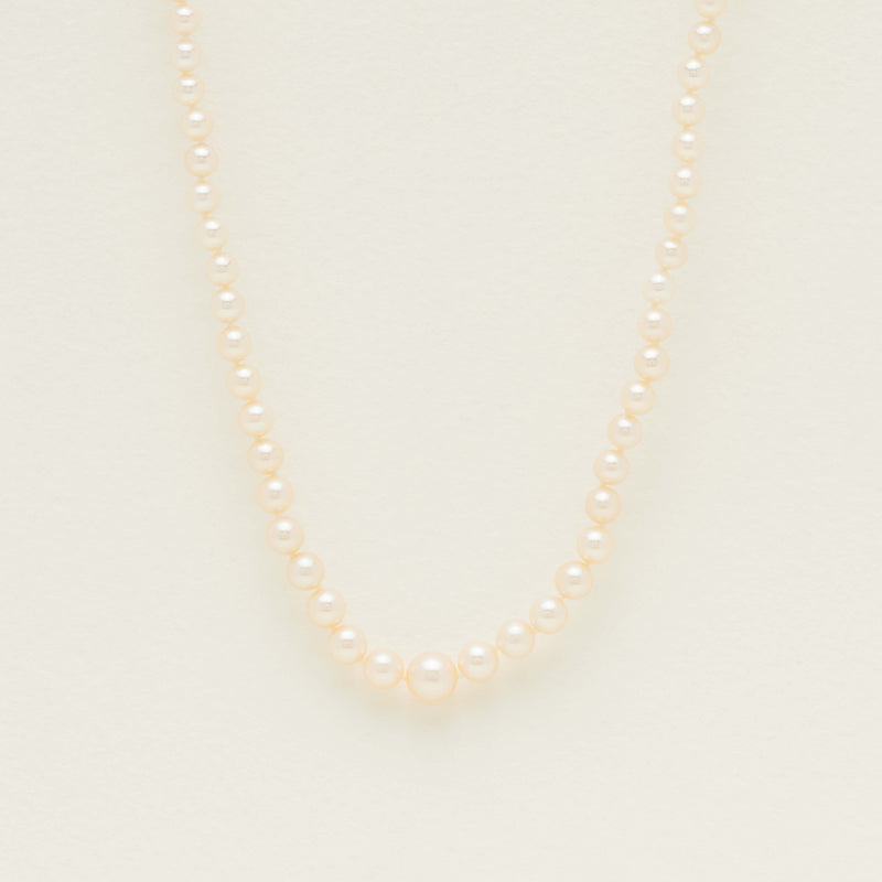 Vintage Sterling Silver Mikimoto Cultured Pearl Strand