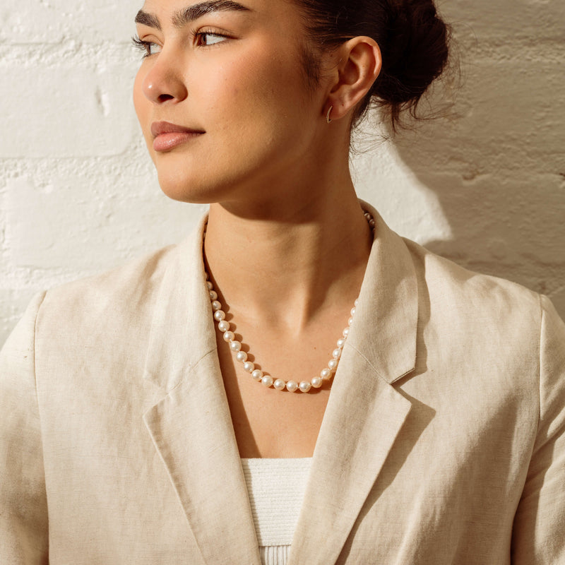 Deja Vu 9ct Yellow Gold 8mm Akoya Pearl Strand 47cm