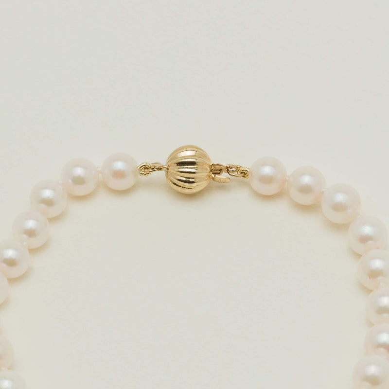 9ct Yellow Gold 6-6.5mm Akoya Pearl Bracelet