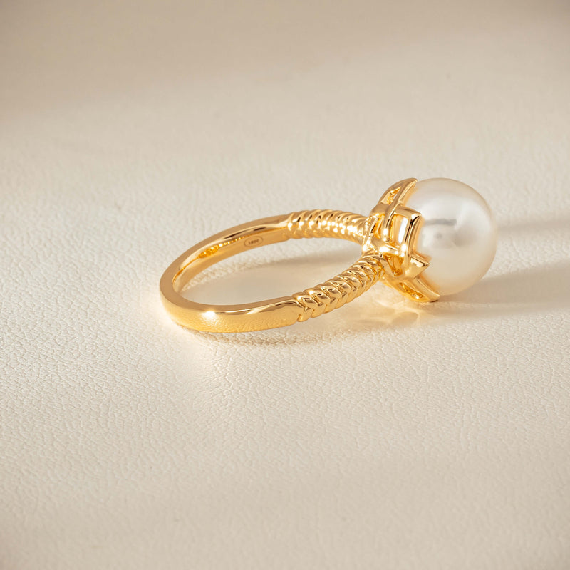 18ct Yellow Gold 10.5mm South Sea Pearl Selene Ring