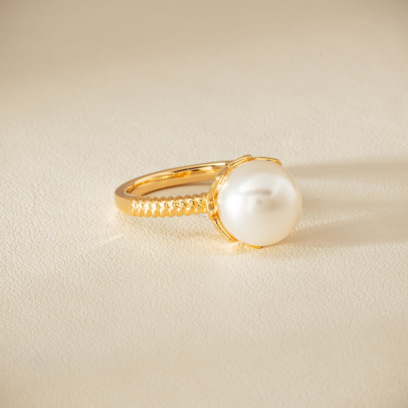 18ct Yellow Gold 10.5mm South Sea Pearl Selene Ring