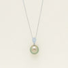 18ct White Gold 13.3mm Tahitian Pearl Diamond Aegean Pendant