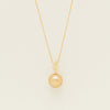 18ct Yellow Gold 13.2mm Golden Pearl & Diamond Pendant
