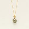 18ct Yellow Gold 12.4mm Black Pearl Flower Pendant