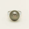 Deja Vu Platinum 13.5mm Black Pearl & Diamond Ring