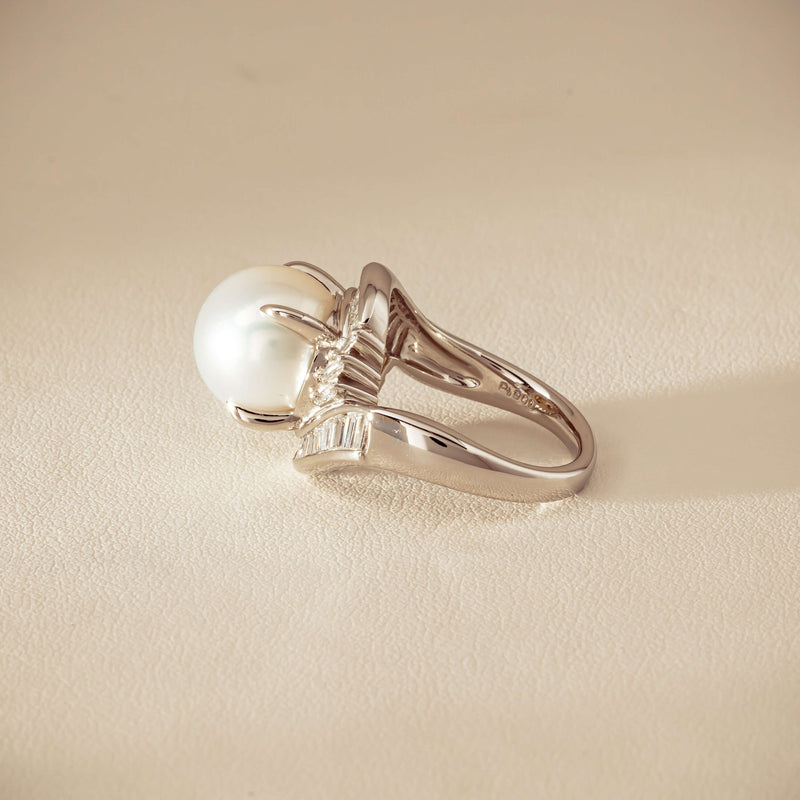 Deja Vu Platinum 11.5mm South Sea Pearl & Diamond Ring