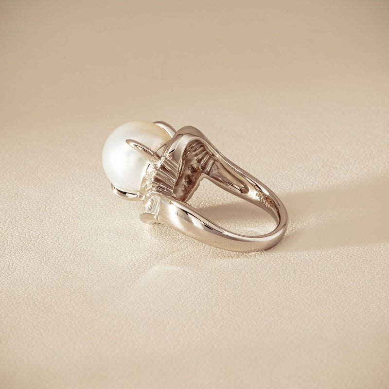 Deja Vu Platinum 11.5mm South Sea Pearl & Diamond Ring