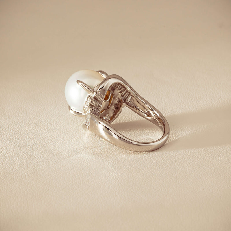 Deja Vu Platinum 11.5mm South Sea Pearl & Diamond Ring