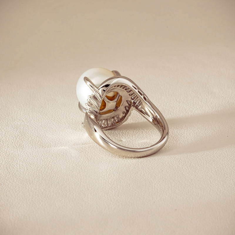Deja Vu Platinum 11.5mm South Sea Pearl & Diamond Ring