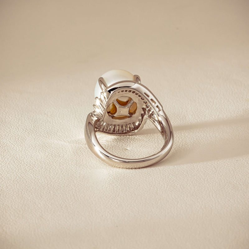 Deja Vu Platinum 11.5mm South Sea Pearl & Diamond Ring