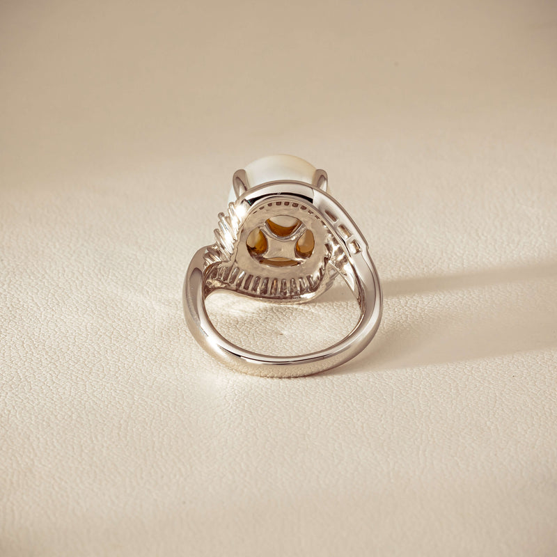 Deja Vu Platinum 11.5mm South Sea Pearl & Diamond Ring