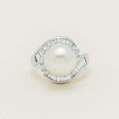 Deja Vu Platinum 11.5mm South Sea Pearl & Diamond Ring