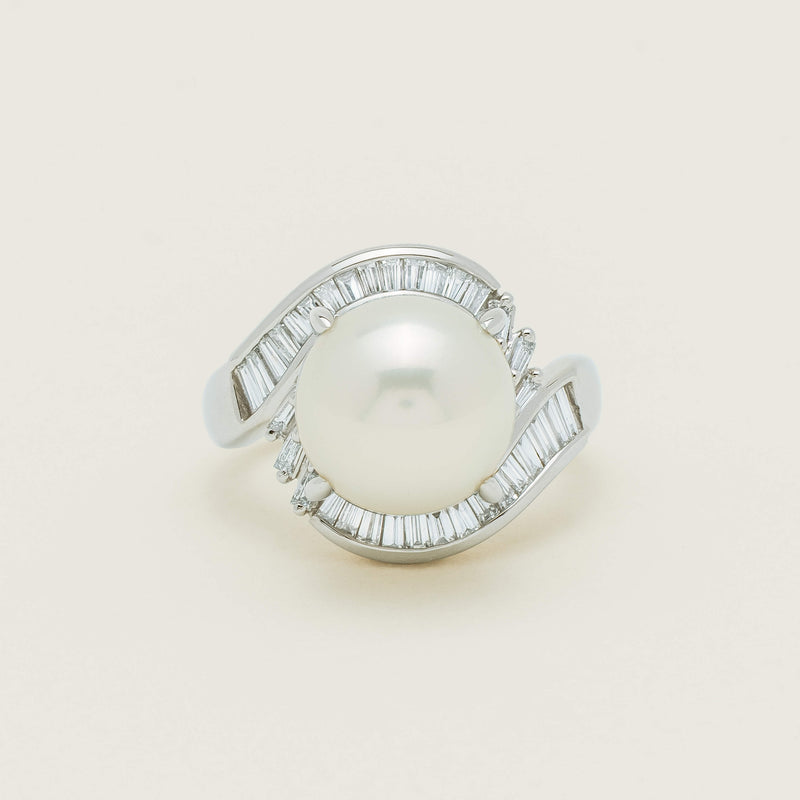 Deja Vu Platinum 11.5mm South Sea Pearl & Diamond Ring