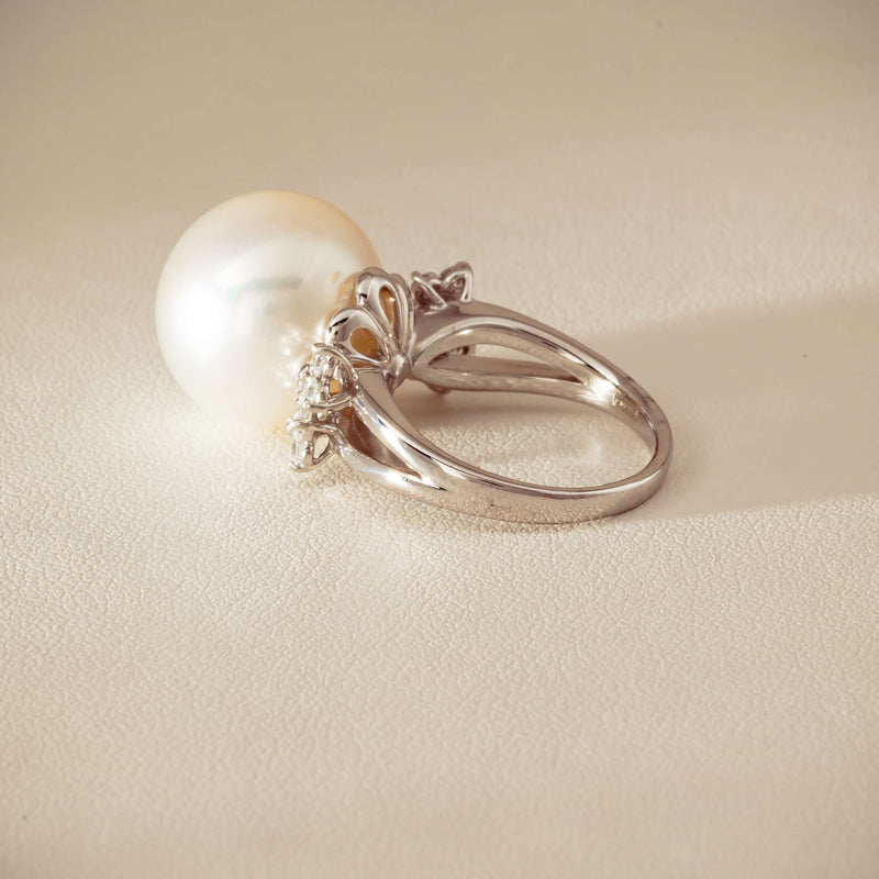 Deja Vu Platinum 15.1mm South Sea Pearl & Diamond Ring