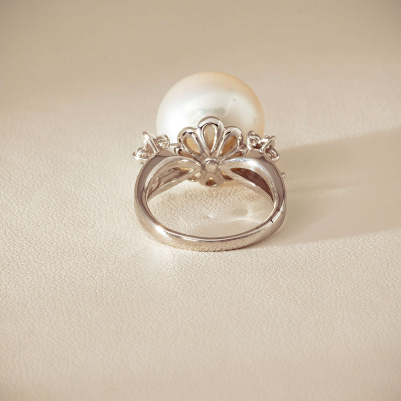 Deja Vu Platinum 15.1mm South Sea Pearl & Diamond Ring