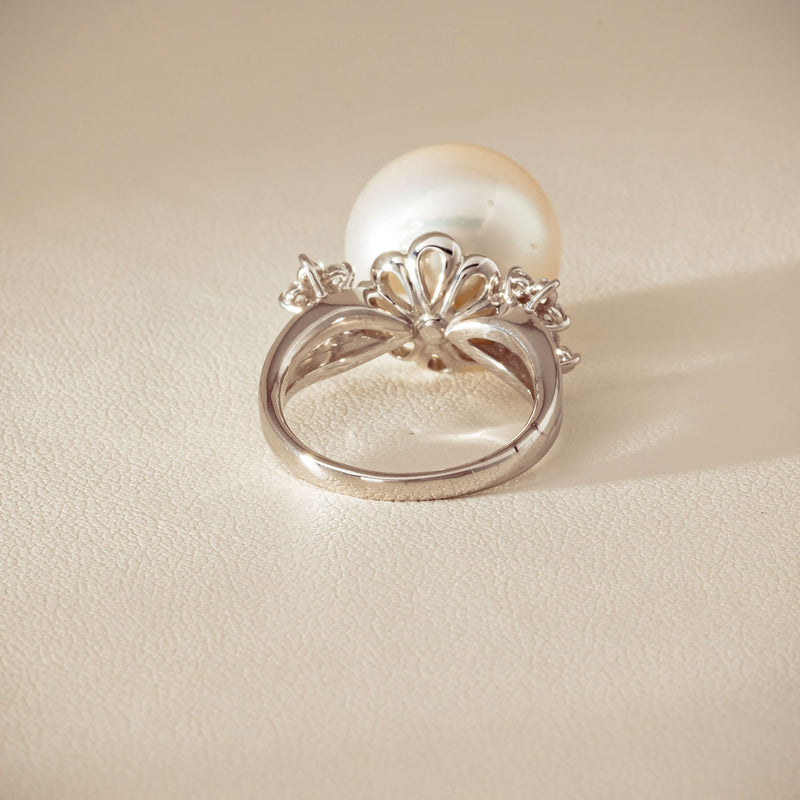 Deja Vu Platinum 15.1mm South Sea Pearl & Diamond Ring